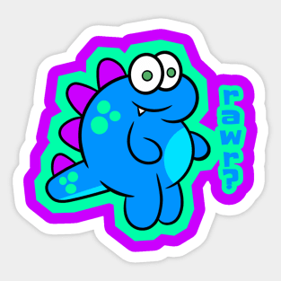 Blue Dinosaur Rawr Sticker